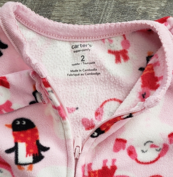 Carter's Sz 2 Fleece Zip-up Sleeper - Picture 2 of 3